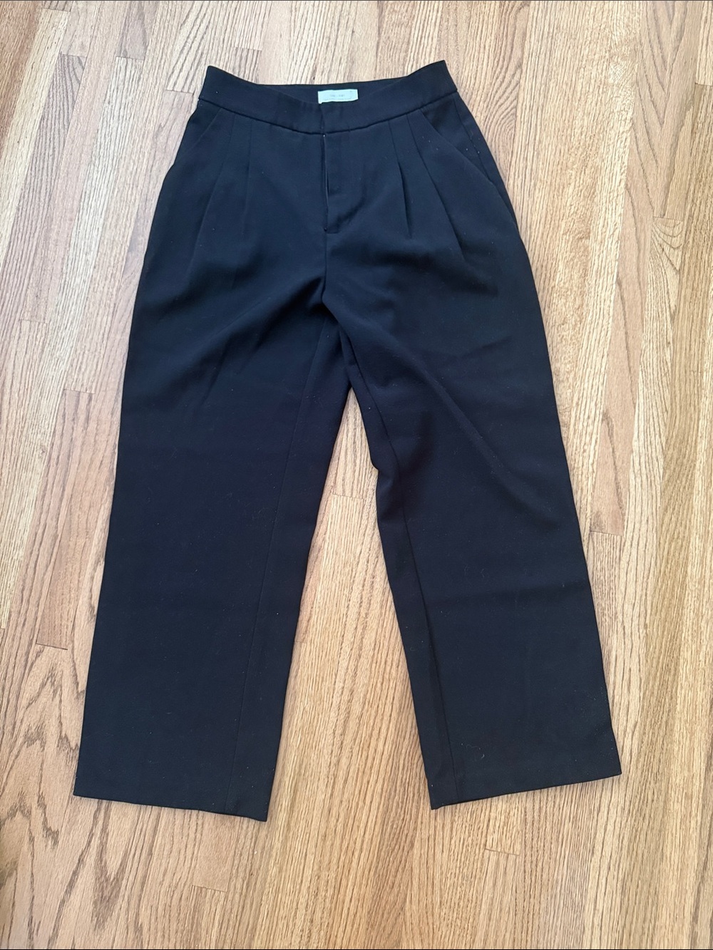 OAK + FORT Black High-Waist Pleated Trousers
